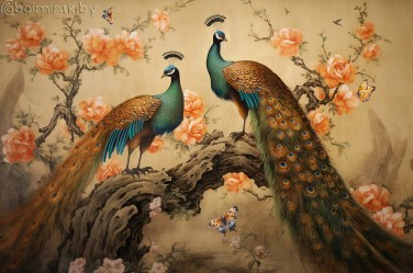 Фотообои De-Art Павлины фреска